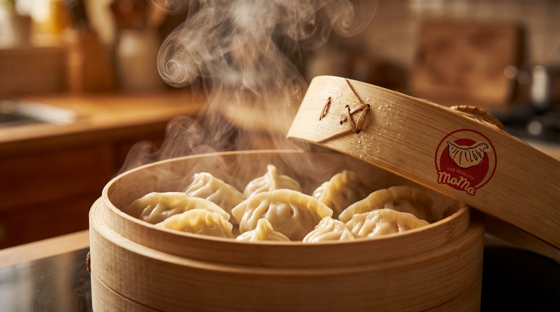 Steamed momo closeup